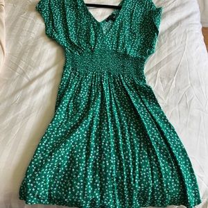 Green floral sundress.